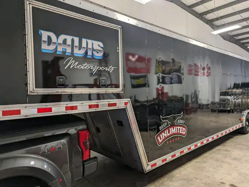 Custom semi trailer wrap installation